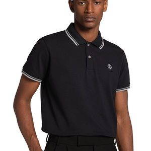Roberto Cavalli RC monogram embroidered polo shirt Sz 56